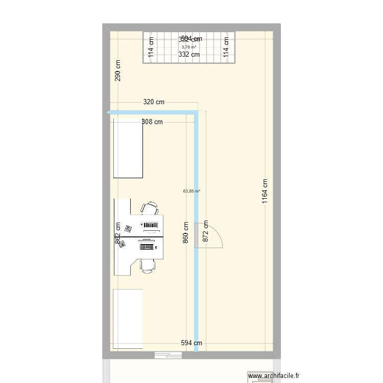 Warehouse proposal_Al Quoz 4_Mezzanine. Plan de 4 pièces et 157 m2