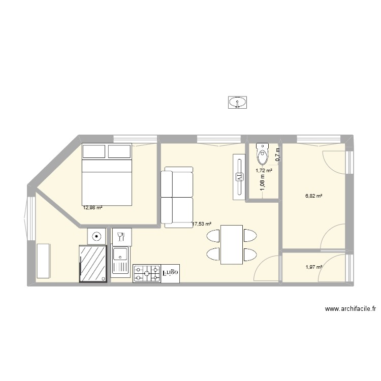 laragne 4. Plan de 5 pièces et 41 m2