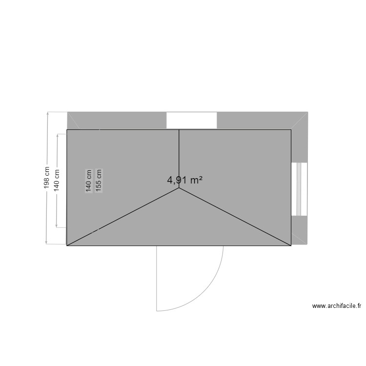 Sas d'entrée. Plan de 1 pièce et 5 m2