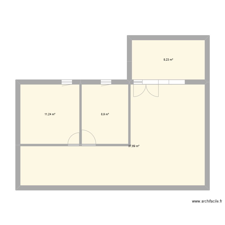 plan d'appartement. Plan de 4 pièces et 67 m2