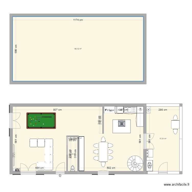 projet francais 3. Plan de 4 pièces et 153 m2