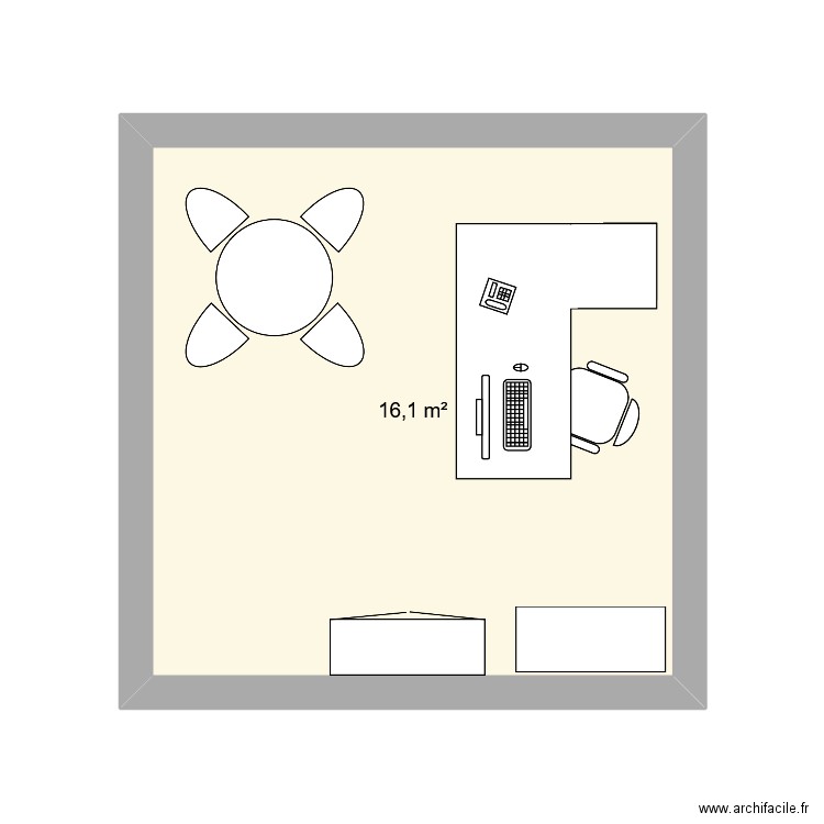 bureau NBS. Plan de 1 pièce et 16 m2