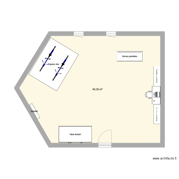 Projet SAM A. Plan de 1 pièce et 49 m2