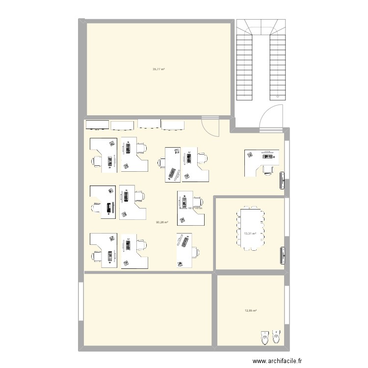 Aménagement 1er étage V2. Plan de 4 pièces et 152 m2