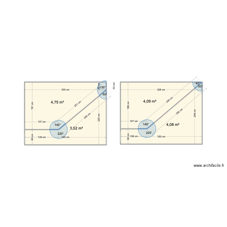 Placard entrée. Plan de 4 pièces et 16 m2