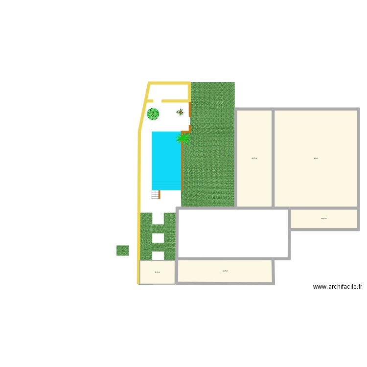 PROJET PISCINE. Plan de 5 pièces et 224 m2