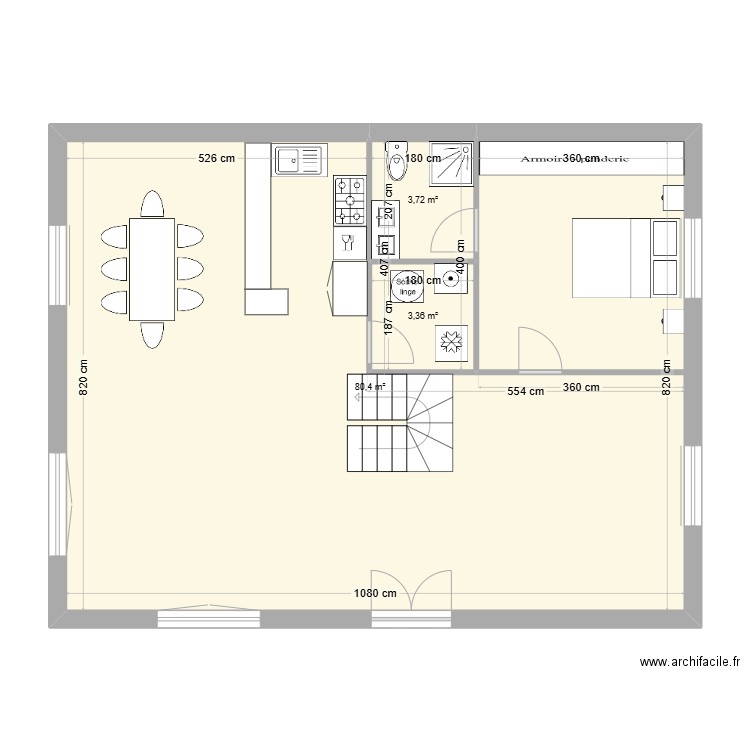 plan 01/2025. Plan de 3 pièces et 87 m2