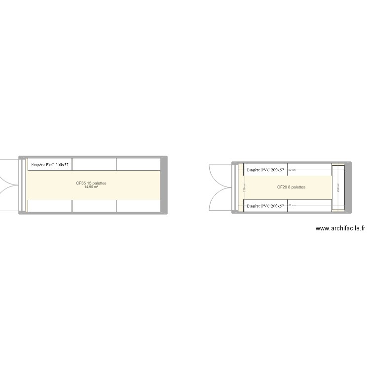 CF Corner Food. Plan de 2 pièces et 26 m2