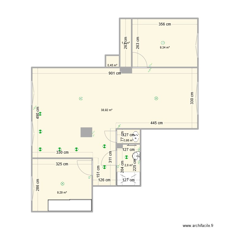 Appart 3 chemin de l'église. Plan de 7 pièces et 63 m2