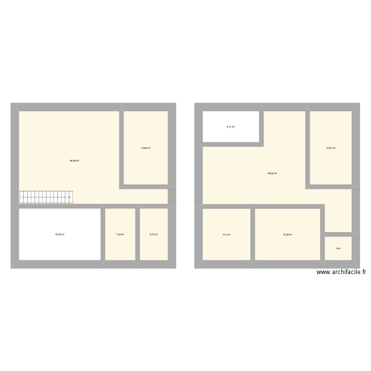 maison adjacente. Plan de 11 pièces et 186 m2