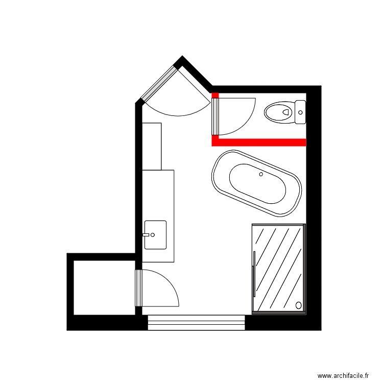 tremblay sdb2. Plan de 2 pièces et 11 m2