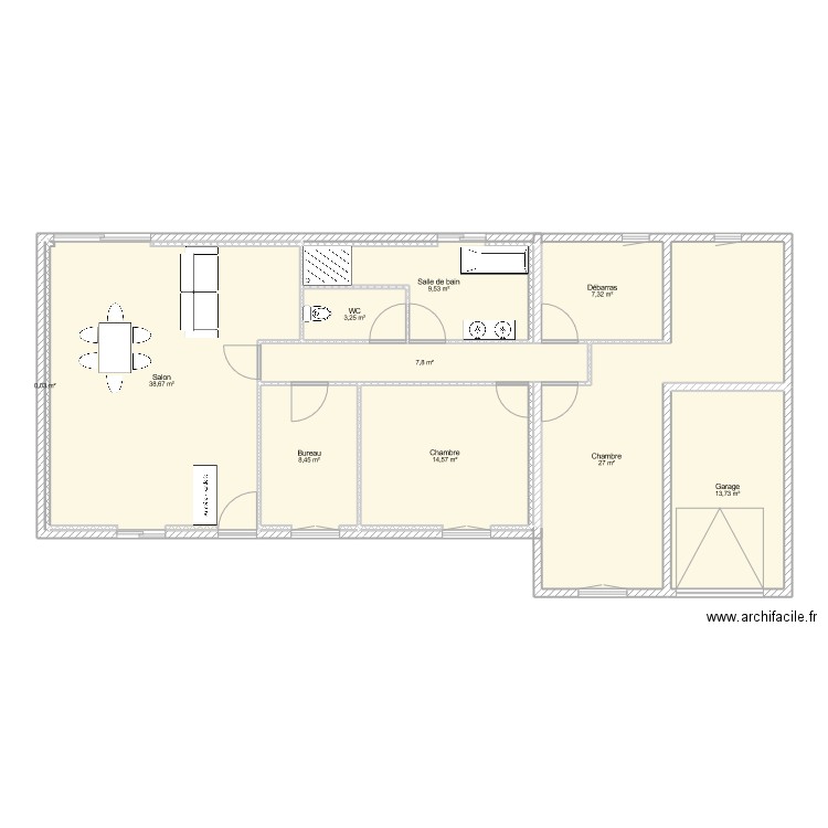 maison peret nouveau . Plan de 10 pièces et 130 m2