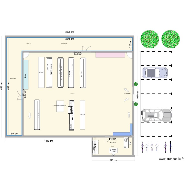 plan textile. Plan de 3 pièces et 339 m2