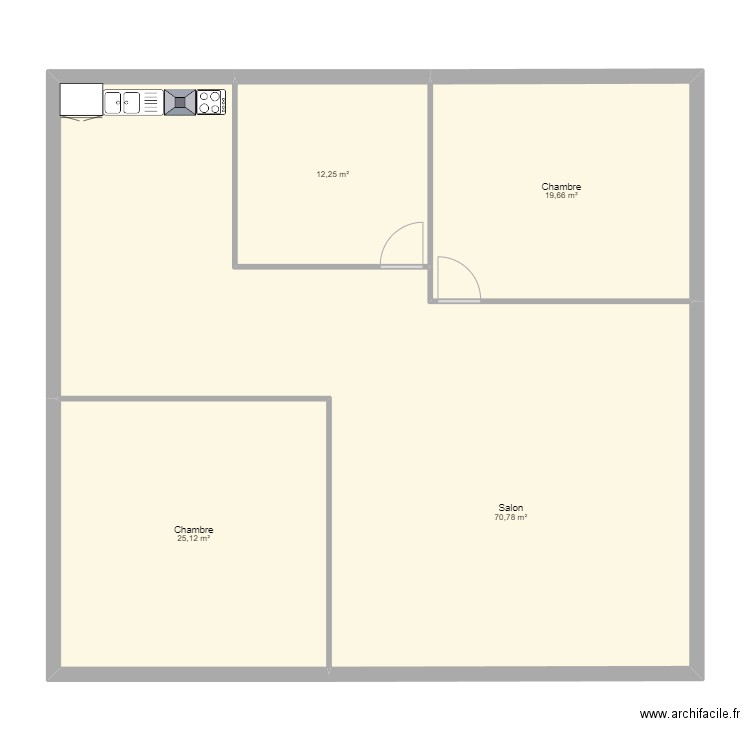 plan maison. Plan de 4 pièces et 128 m2