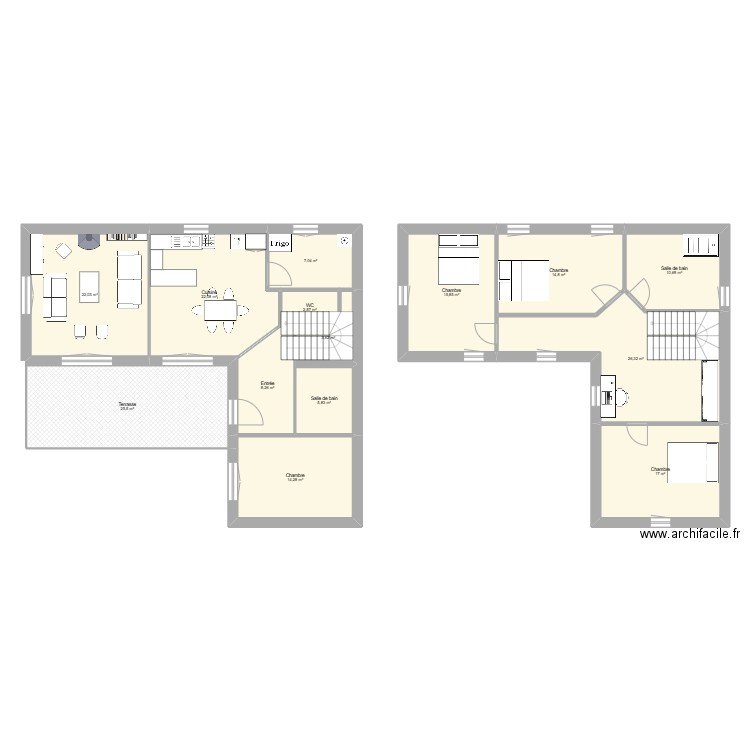 joint5. Plan de 14 pièces et 196 m2