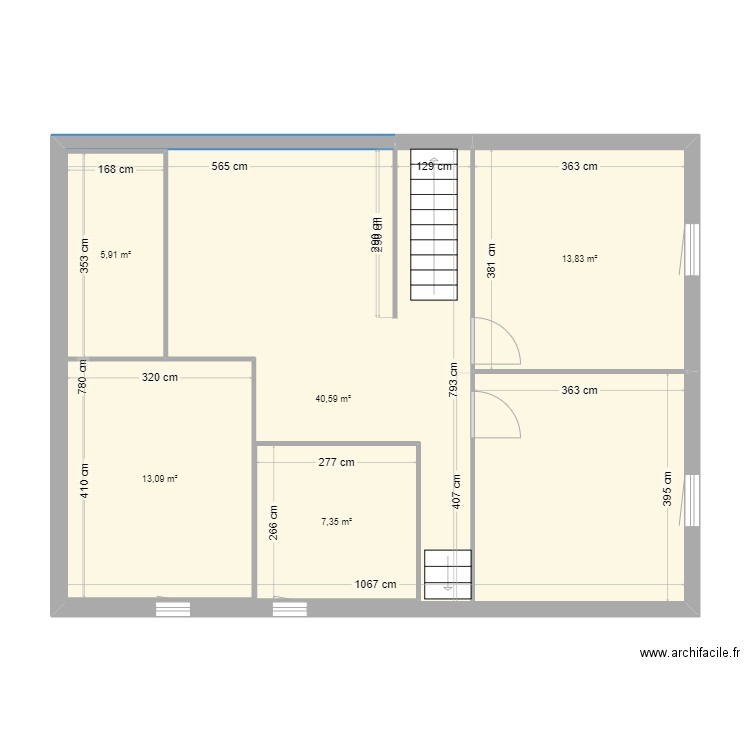 MARSEILLAN 1ER EXISTANT. Plan de 5 pièces et 109 m2