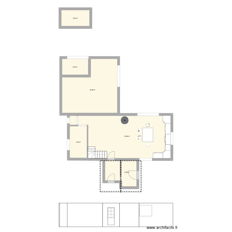 maison 1. Plan de 6 pièces et 108 m2