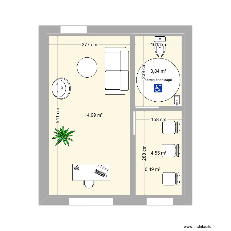 PLAN 1. Plan de 4 pièces et 50 m2