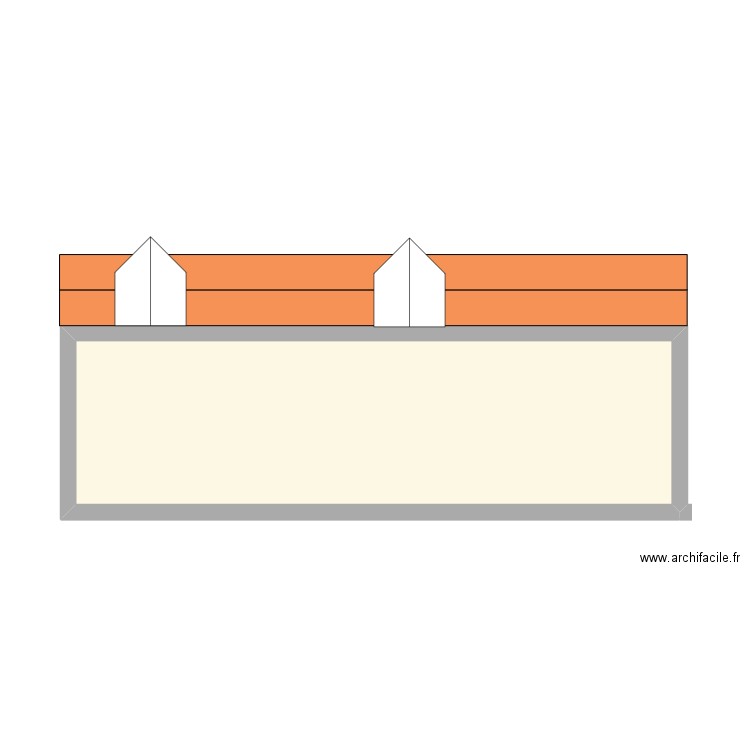 maison façade 1. Plan de 1 pièce et 28 m2