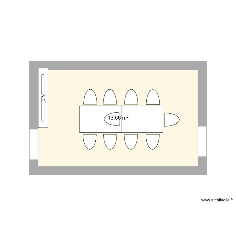 SALLE DE REU. Plan de 1 pièce et 14 m2