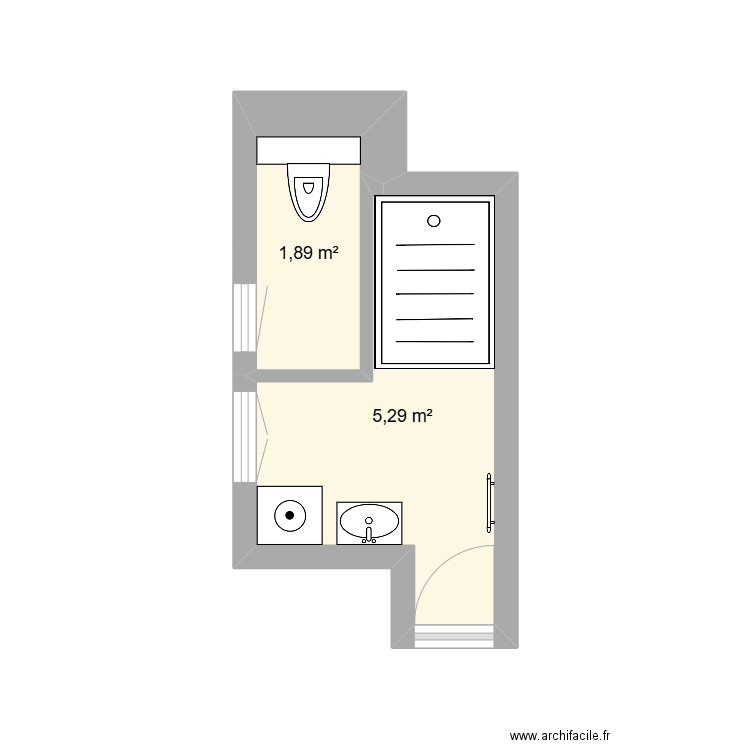 LICCIONI Projet. Plan de 2 pièces et 7 m2