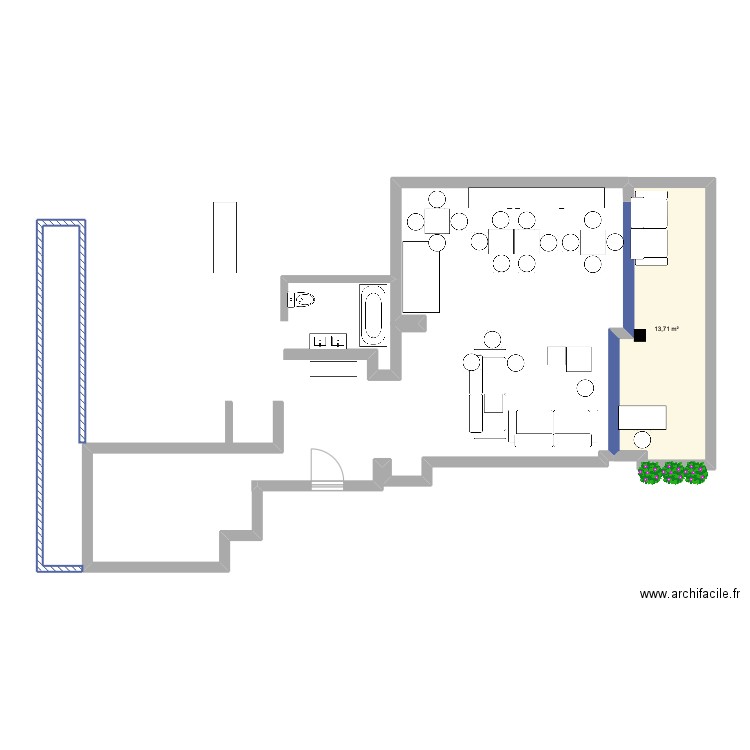 Shangri La B10 Droite Propal 1. Plan de 1 pièce et 14 m2