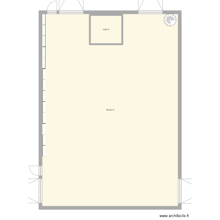 pneu. Plan de 2 pièces et 182 m2