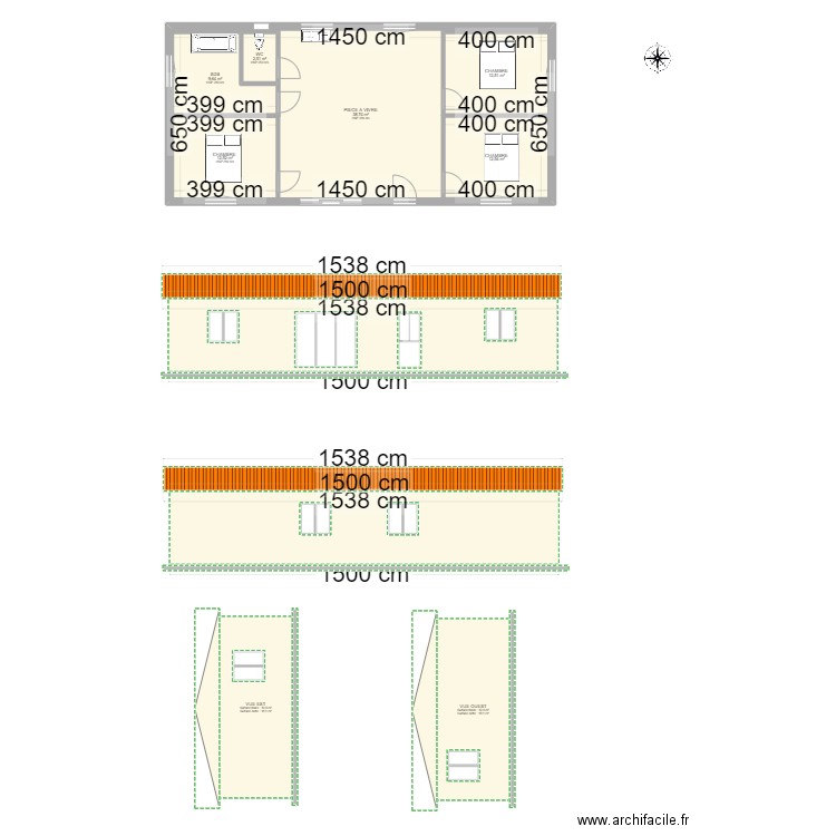 projet 1. Plan de 6 pièces et 144 m2