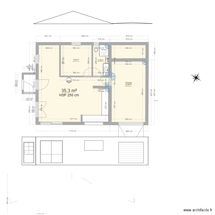 les piards 2. Plan de 4 pièces et 73 m2