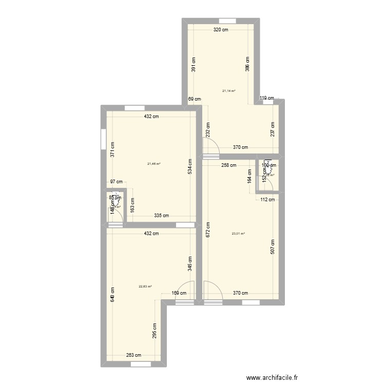 etage1 - projet. Plan de 6 pièces et 91 m2