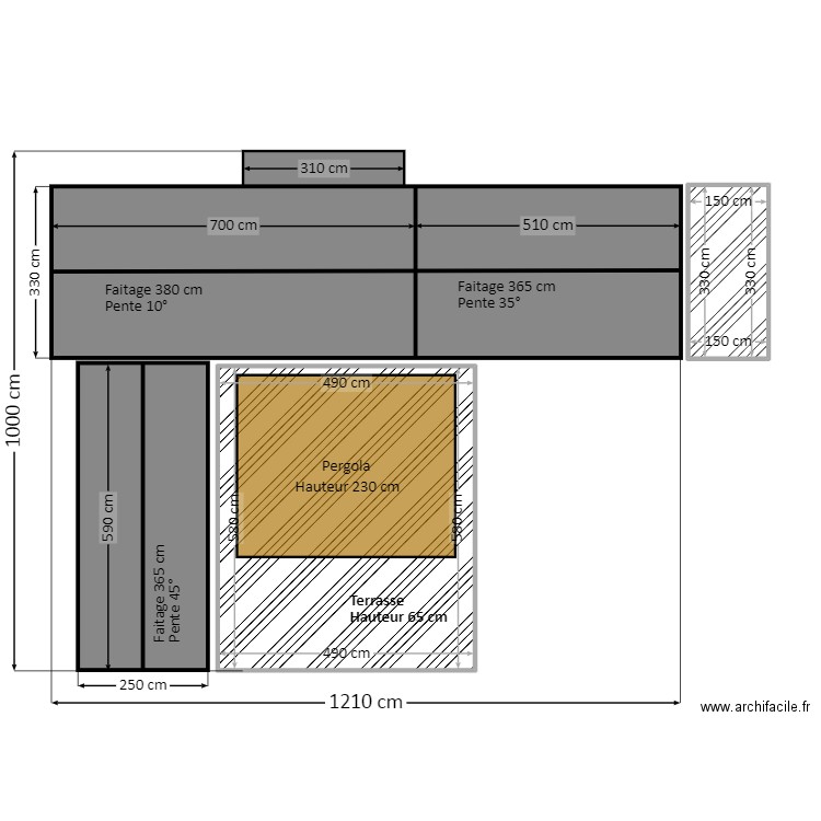 plan de masse. Plan de 2 pièces et 33 m2