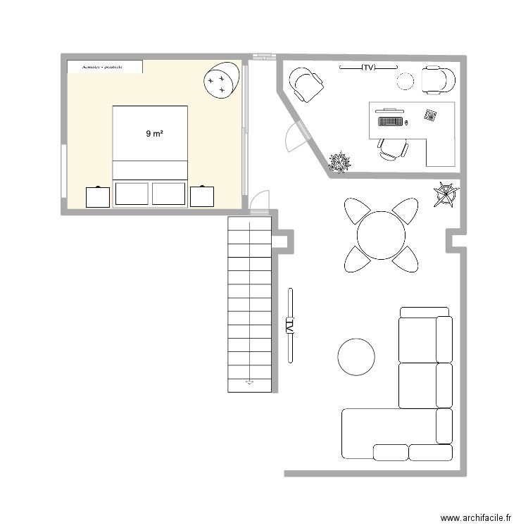 Sous-sol. Plan de 1 pièce et 9 m2