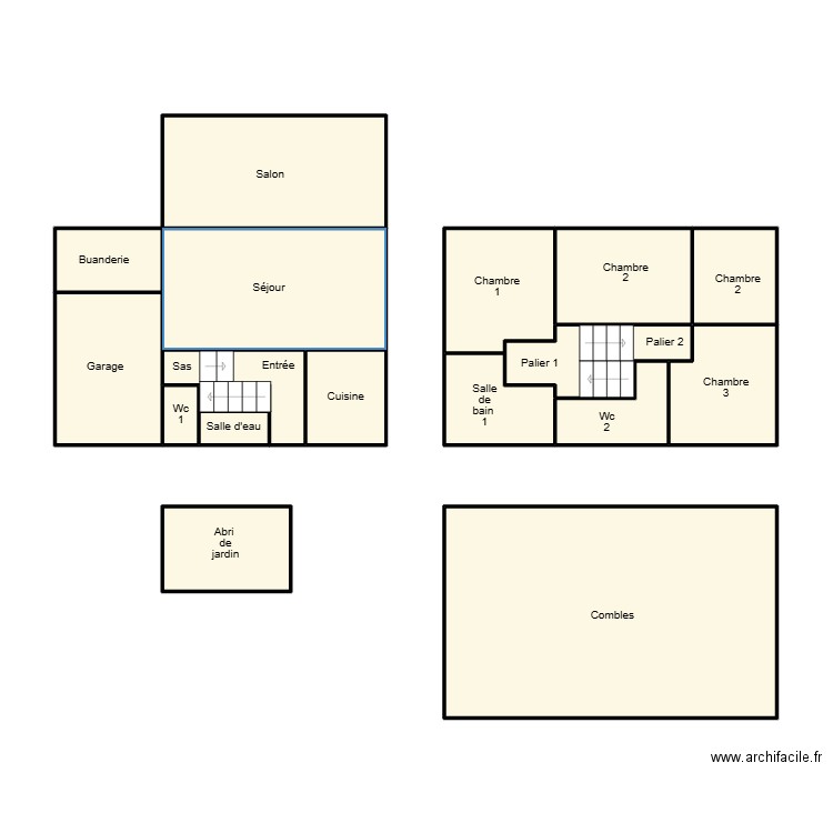 NEVEZ SCI AERIN. Plan de 18 pièces et 79 m2