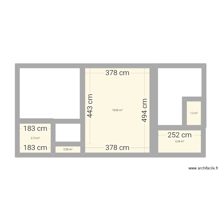 Clamart. Plan de 5 pièces et 27 m2