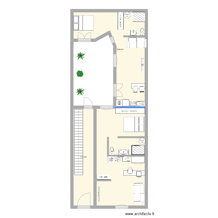 LAFLOQUE. Plan de 6 pièces et 173 m2