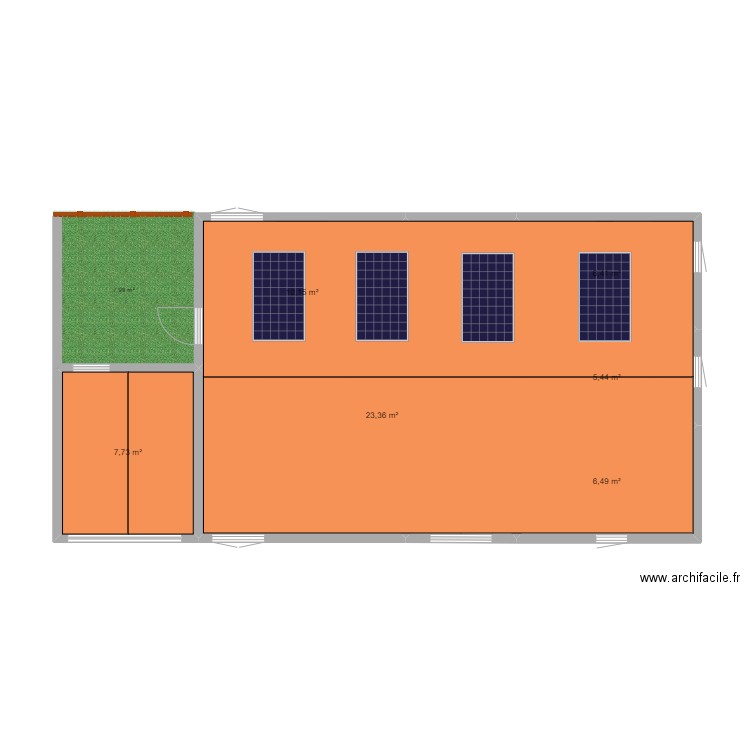 ejercicio_8_Miranda. Plan de 6 pièces et 60 m2