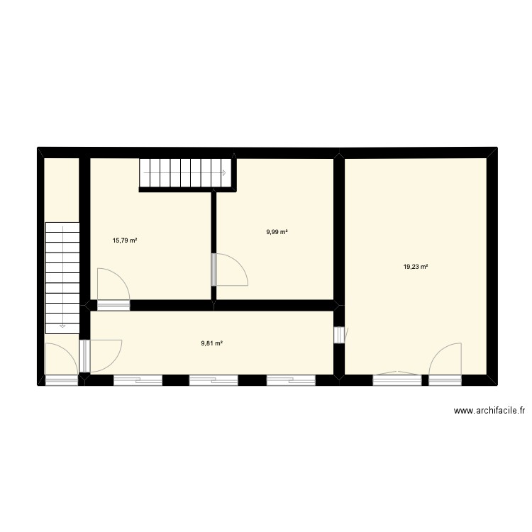 plan nouveau pour mairie Roch. Plan de 4 pièces et 55 m2