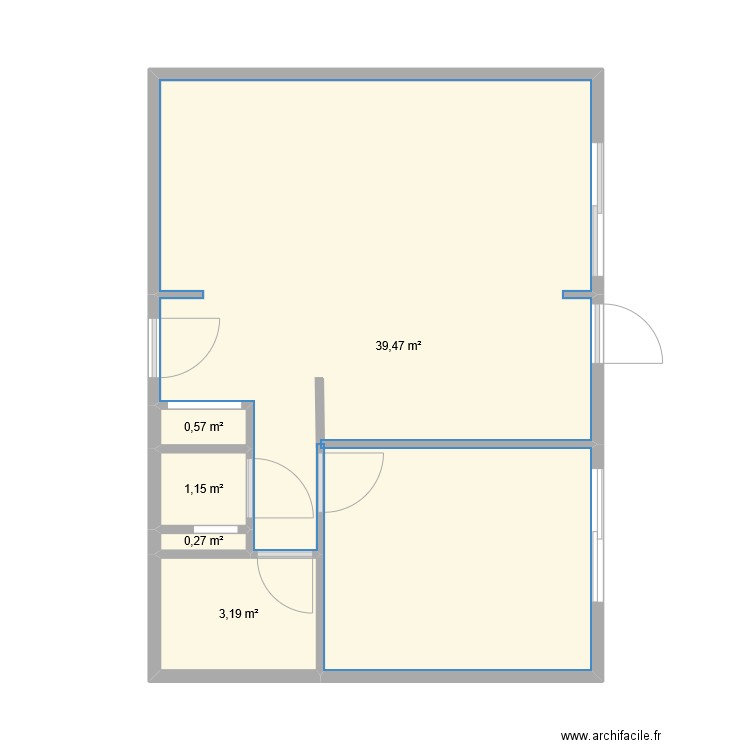 Les Alpilles. Plan de 5 pièces et 45 m2