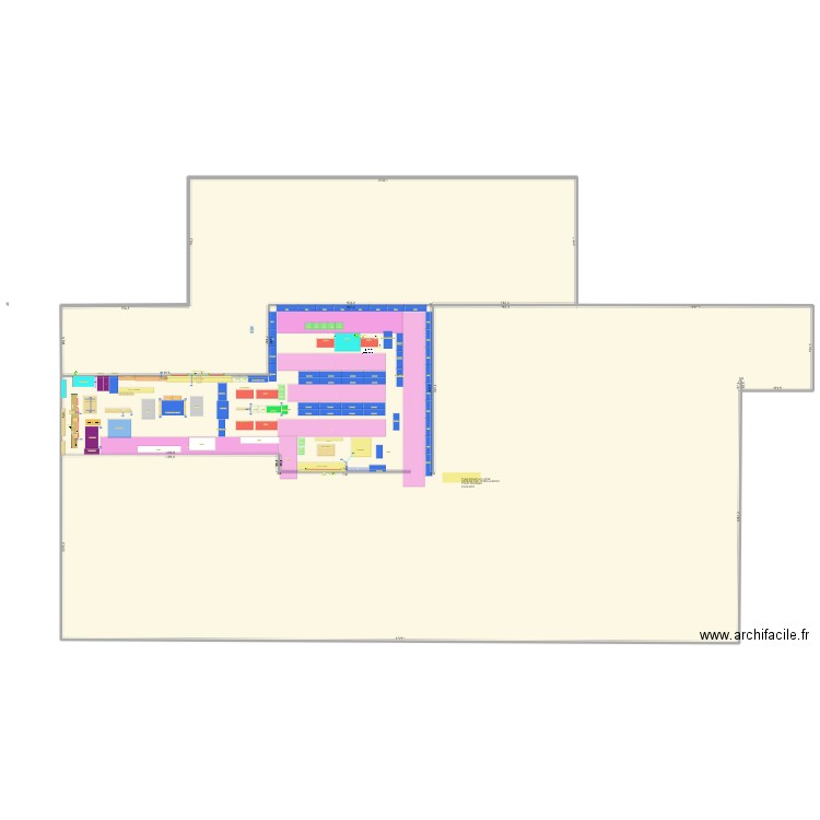 Plan nouvelle usine option 6. Plan de 2 pièces et 1232 m2