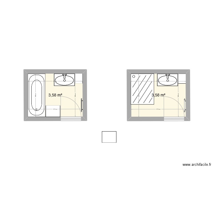 BENOIST. Plan de 2 pièces et 7 m2