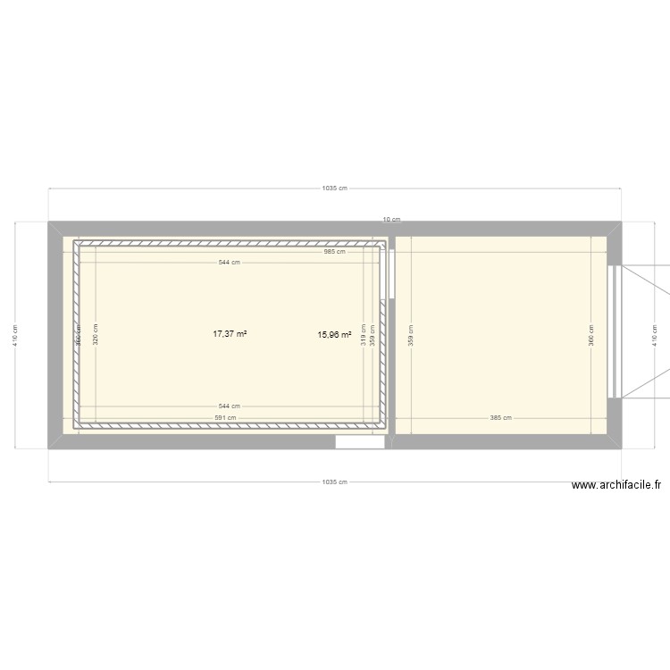 atelier sept24. Plan de 2 pièces et 52 m2