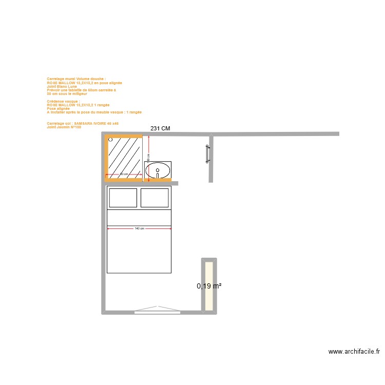 AILLERET 7 ème étage CHOIX DEFINITIF. Plan de 1 pièce et 0 m2