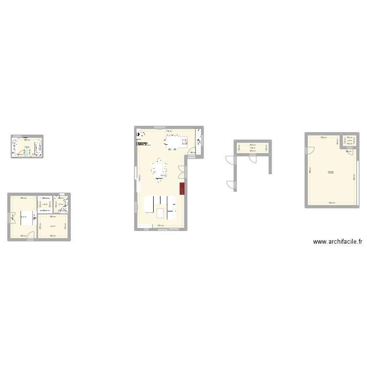 Chambre rez de jardin. Plan de 9 pièces et 149 m2