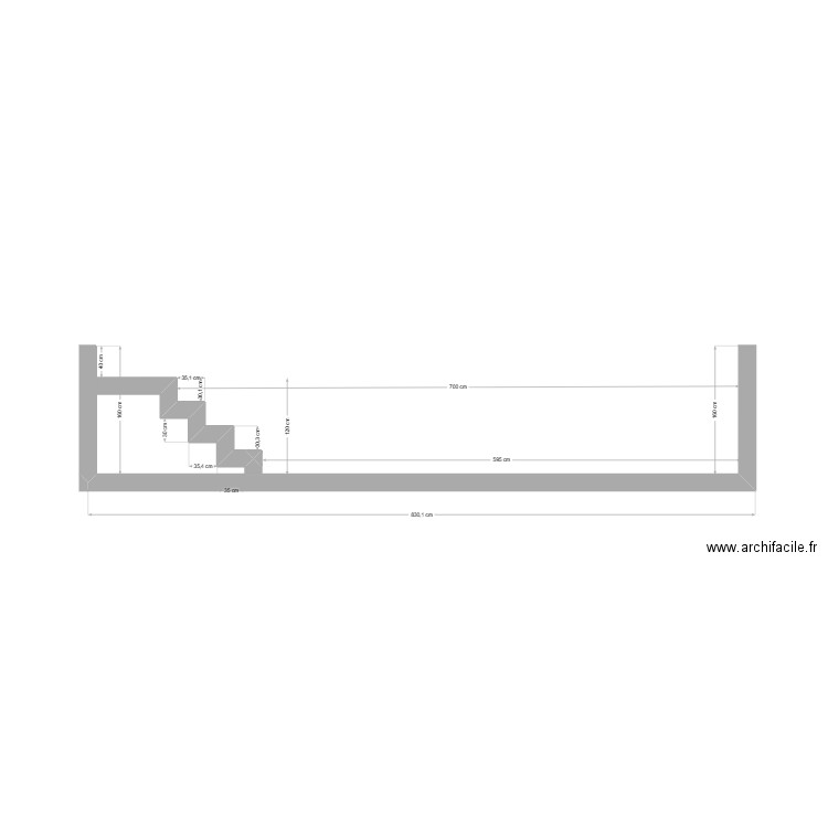 coupe A piscine longueur. Plan de 0 pièce et 0 m2