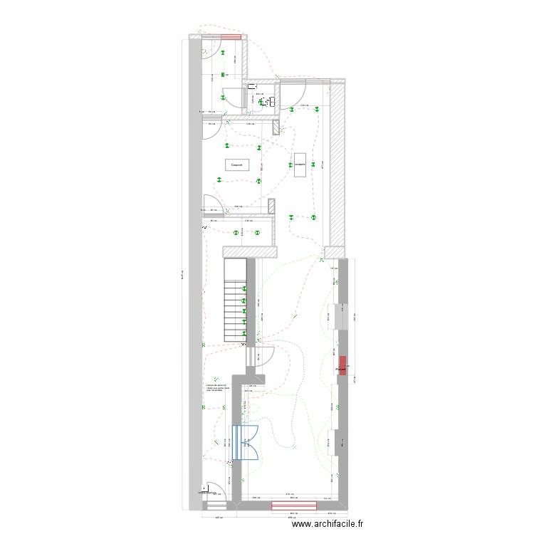 rez de chausse éclairage . Plan de 0 pièce et 0 m2