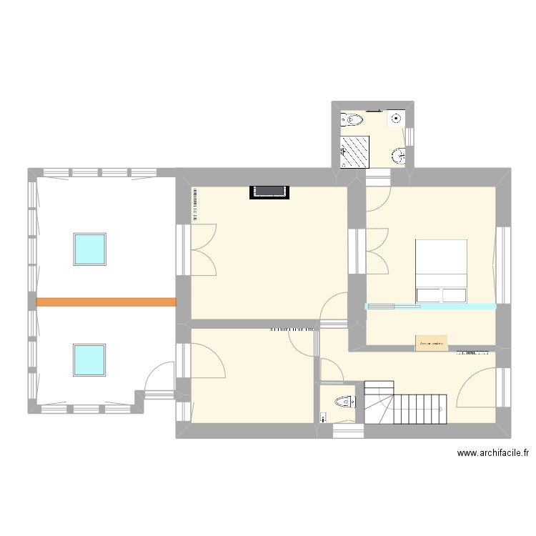 MAISON - RDC. Plan de 4 pièces et 67 m2