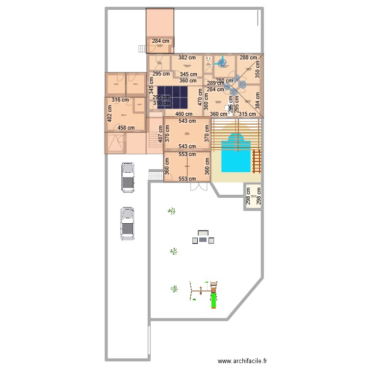 Maison . Plan de 17 pièces et 172 m2