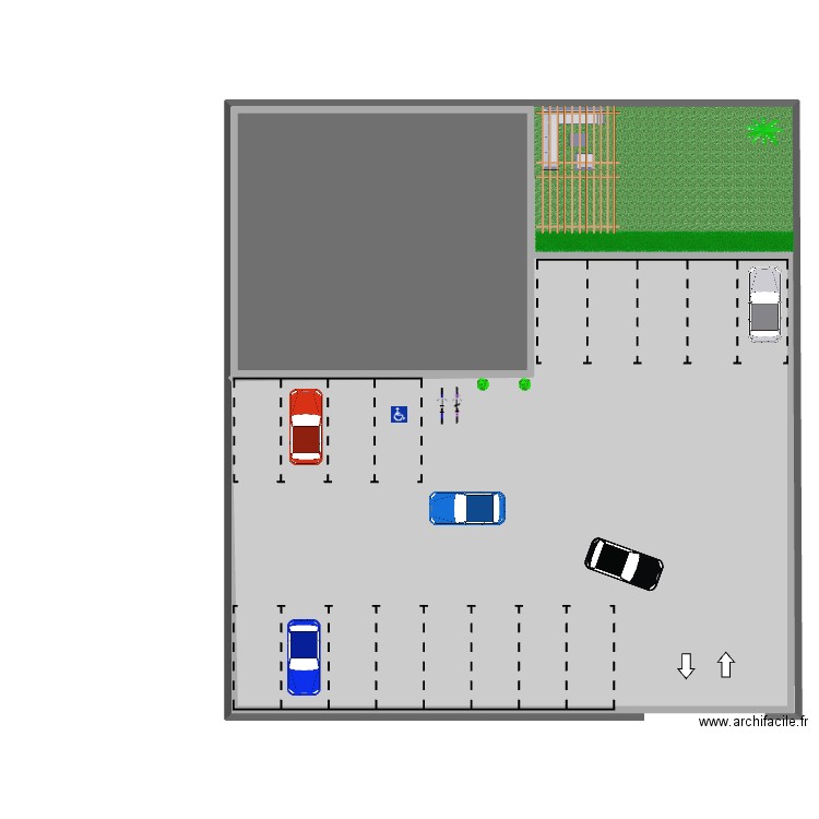 Projet espace de coworking. Plan de 2 pièces et 676 m2