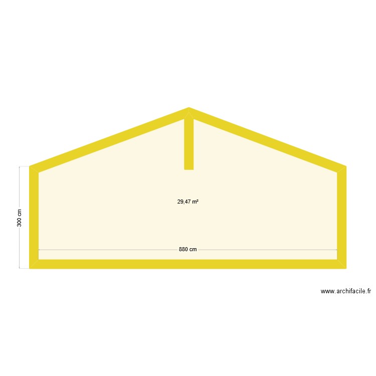 PLAN DE COUPE. Plan de 1 pièce et 29 m2