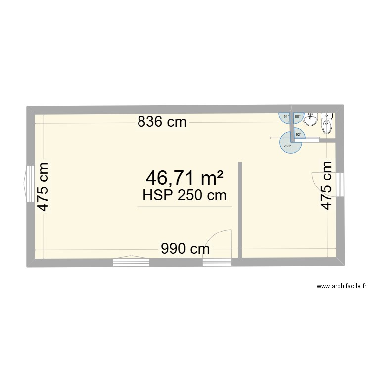 grange AVANT 10. Plan de 1 pièce et 47 m2